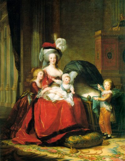 Marie Antoinette ja hänen lapsensa, 1787. tekijältä Elisabeth Louise Vigee Lebrun