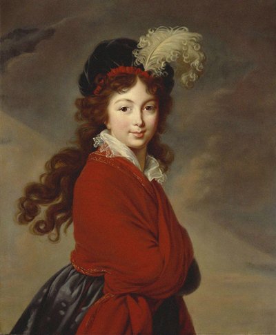 Venäjän herttuatar Anna Feodorovnan muotokuva 1781-1860, Saksi-Coburg-Saalfeldin prinsessa Juliane, tekijältä Elisabeth Louise Vigee Lebrun
