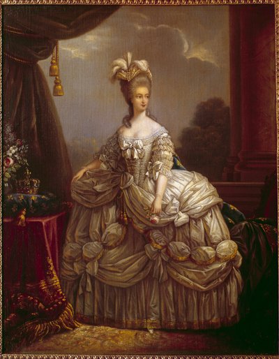 Lorraine Habsburgin muotokuva Marie Antoinettesta (1755-1793) Ranskan kuningatar Marie Elisabeth:n maalaus Louise Vigee Le brun (tai Vigee-Lebrun tai Vigee Lebrun) (1755-1842) 1700-luvun Compiegne, musee national du chateau tekijältä Elisabeth Louise Vigee Lebrun