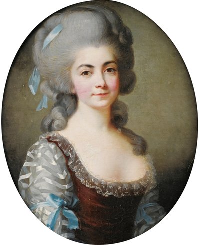 Oopperalaulaja Antoinette Saint-Hubertyn muotokuva 1756-1812, n. 1780 tekijältä Elisabeth Louise Vigee Lebrun