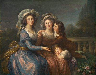 Markiisi de Pezay ja markiisitar de Rougé poikineen Alexis ja Adrien tekijältä Elisabeth Louise Vigee Lebrun