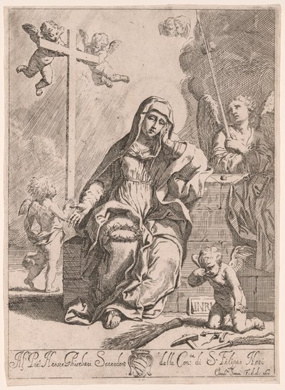 Madonna of Sorrows ja symbolit Passion tekijältä Elisabetta Sirani
