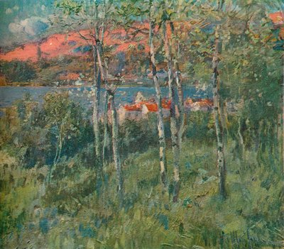 Kylä Galiciassa Espanjassa, vuodelta 1908 tekijältä Eliseo Meifren y Roig