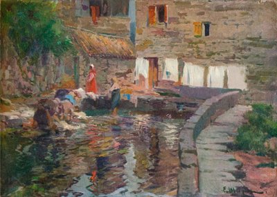 Washerwomen, Pontevedra, 1904 tekijältä Eliseo Meifren y Roig