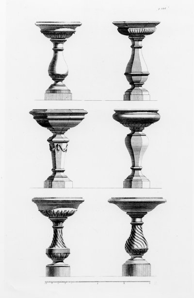 Suunnitelmat antiikkimakuisille uurnille, kirjasta A Book of Architecture, kirjoittanut James Gibbs (1682-1754), julkaistu 1739 (katso myös 171987) tekijältä Elisha Kirkall