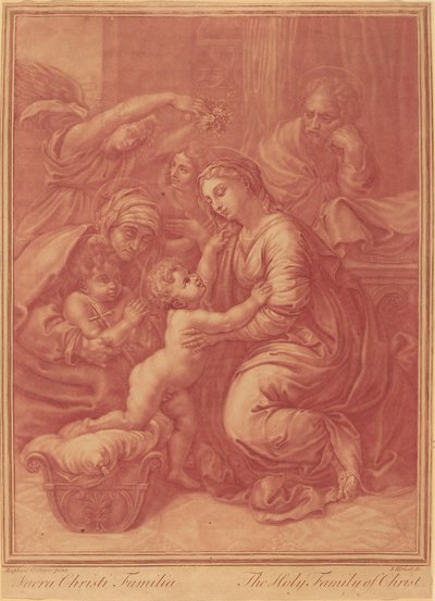 Pyhä perhe tekijältä Elisha Kirkall after Raphael