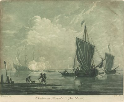 Lähetyskohtaus Alexander Nisbitin kokoelmasta tekijältä Elisha Kirkall after Willem van de Velde the Elder