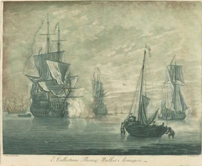 Toimituskohtaus Thomas Walkerin kokoelmasta tekijältä Elisha Kirkall after Willem van de Velde the Younger