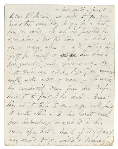 Nimikirjoituskirje John Ruskinille, Casa Giudi, Firenze, 3. kesäkuuta 1859 tekijältä Elizabeth Browning