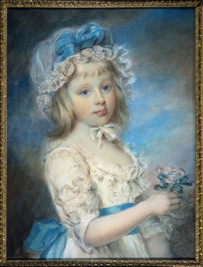 Lady Georgiana Cavendishin muotokuva (akvarelli ja liitu paperille) tekijältä Elizabeth Royal