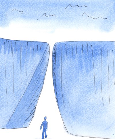 Viisas kristitty ei koskaan sano: "Tämä polku edessäni on niin vaikea tai kivulias, että Jumala ei voi mitenkään haluta minun kulkevan sitä", 2005 (akvarelli paperille). tekijältä Elizabeth Wang