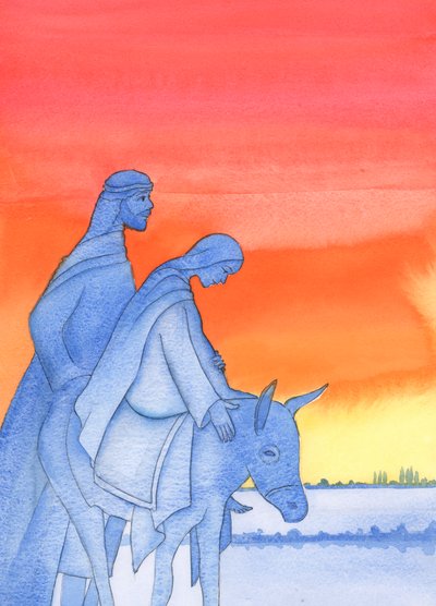 Kun Maria matkusti Betlehemiin, hän oli kuin Poika, jonka hän synnyttäisi, ja muistutti Häntä nöyryydessään, rakkaudessaan, luottamuksessaan ja kuuliaisuudessaan, 2003 (paperilla) tekijältä Elizabeth Wang