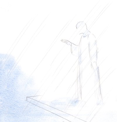 Kuten pappi teki pyhän ristin merkin ja antoi meille siunauksensa, niin teki myös Kristus, ylipappimme., 2001 (paperilla) tekijältä Elizabeth Wang