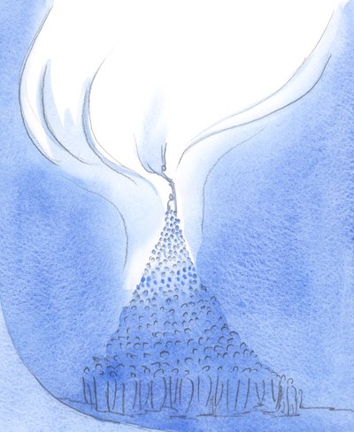 Jokaisessa messussa ojennaudumme ja tapaamme Isän Kristuksen päämme uhrin kautta, sidottuna toisiinsa ja Hänen kanssaan, 2002 (paperilla) tekijältä Elizabeth Wang