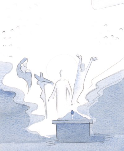 Messussa olemme läsnä jokaisessa Kristuksen elämän mysteerissä, 2001 (paperilla) tekijältä Elizabeth Wang
