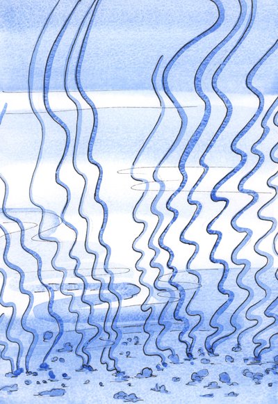 Hengellisen matkan alussa sielu muistuttaa sitä osaa merenpohjasta, jonka rikkaruohot tekevät "läpäisemättömäksi", 2002 (paperilla) tekijältä Elizabeth Wang