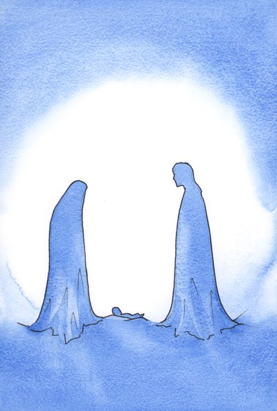 Ihmeellisen vauvan (jonka äiti seisoi Hänen edessään vielä neitseellisessä pyhyydessä) nähdessään Pyhä Joosef palkittiin voimakkaasti uskostaan., 2001 (paperilla) tekijältä Elizabeth Wang
