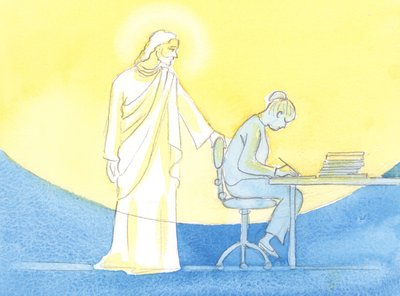 Jumalan armosta jokainen päivä voidaan viettää Kristuksen seurassa, ikään kuin eläisi puolessa välissä taivaaseen, jokaisen työn ja rukouksen hetken ajan, 2002 (paperilla) tekijältä Elizabeth Wang