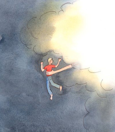 Emme voi itse läpäistä kirkasta pilveä, joka on jumaluus, 2005 (akvarelli paperille). tekijältä Elizabeth Wang