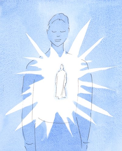 Pyhän Hengen kautta Kristus on läsnä kastetun sielussa, loistaen rakkauttaan ja viisauttaan, säteilee sielua jumalallisella ilolla ja hyvyydellä., 2004 (paperilla) tekijältä Elizabeth Wang