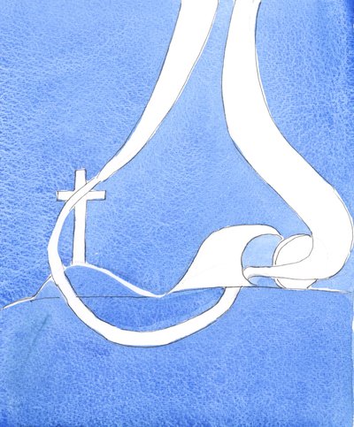 Kristus hyväksyi kuoleman voittaakseen kuoleman, 2005 (akvarelli paperille). tekijältä Elizabeth Wang