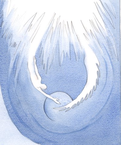 Kristus ja Pyhä Henki ovat kuin kaksi käsivartta Isältä, jotka syleilevät maata, 2001 (paperilla) tekijältä Elizabeth Wang