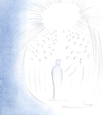 Kristus tuli sieluni kirkkaudessa rakkaiden pyhien kanssa, jotka elävät Hänen läsnäolossaan, 2000 (paperilla) tekijältä Elizabeth Wang