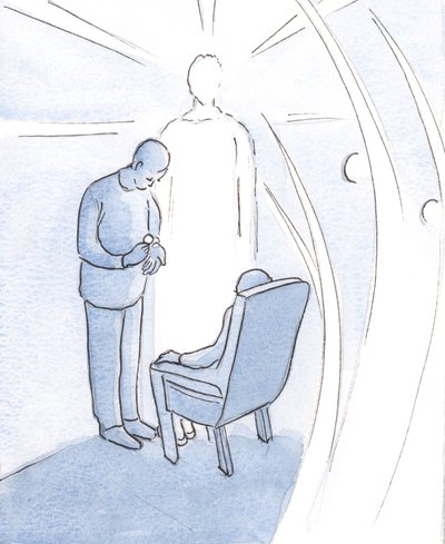 Kristus ei jätä meitä rauhaan sairauksissamme ja ongelmissamme, vaan tulee luoksemme sakramentissa enkeleiden mukana., 2001 (paperilla) tekijältä Elizabeth Wang