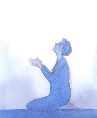 Kristus ojensi minulle purppuraisen viitta, kuten se, joka oli levitetty Hänen harteilleen ennen hänen ristiinnaulitsemistaan, 2004 (paperilla) tekijältä Elizabeth Wang