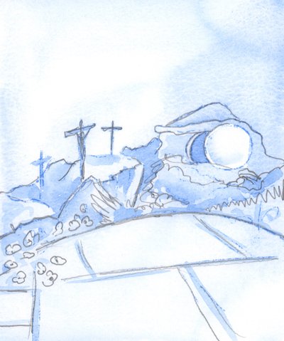 Tämä miniatyyri Golgata ylistää Kristusta, kuten mikä tahansa sopiva malli, kuva tai patsas uskon juhlimiseen, 2002 (paperilla) tekijältä Elizabeth Wang