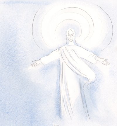 Kristus rakastaa tervehtiä ystäviään pyhässä ehtoollisessa, 2000 (paperilla) tekijältä Elizabeth Wang