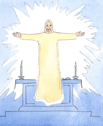 Kristus paljasti itsensä pyhityksessä, 2004 (paperilla) tekijältä Elizabeth Wang