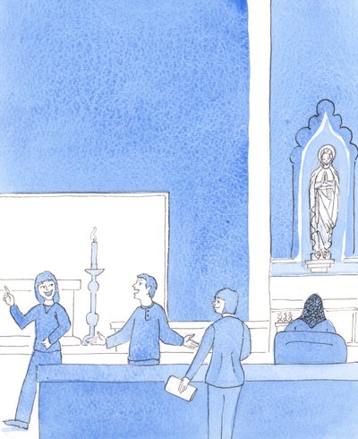 Kristus sanoi minulle: "Älä pelkää, 2005 (vesiväri paperille). tekijältä Elizabeth Wang