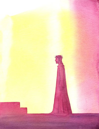 Kristus osoitti kärsivällisyyttä epäoikeudenmukaisilla jäljillä, 2001 (paperilla) tekijältä Elizabeth Wang