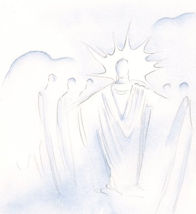 Kristus, joka on ovi, johdattaa meidät edestakaisin taivaallisessa seurassa, 2000 (paperilla) tekijältä Elizabeth Wang