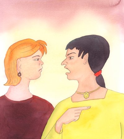 Jopa monet katolilaiset nurisevat ja valittavat, kun heitä pyydetään kestämään asioita, jotka ovat kivuliaita tai epämukavia, 2005 (akvarelli paperille). tekijältä Elizabeth Wang