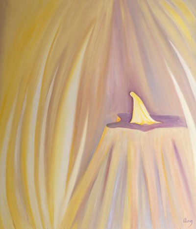 Jopa Neitsyt Maria, jonka pyhyyttä enkelit kunnioittavat, kumartaa Isän edessä kunnioittavasti, 2001 (öljyä laivalla) tekijältä Elizabeth Wang