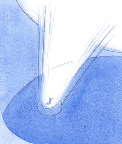 Jokainen uskon teko Jumalaan (kuten kun rukoilemme uskontunnustusta vilpittömästi) on kuin toivon ja päättäväisyyden huuto pimennetystä maailmasta, 2001 (paperilla) tekijältä Elizabeth Wang