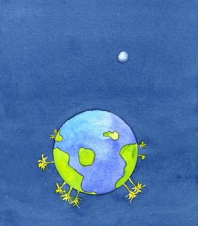 Jumala loi maan ja kaiken sen pinnalla, 2001 (w/c paperilla) tekijältä Elizabeth Wang