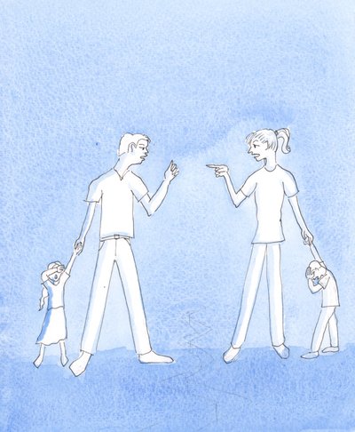 Isämme Jumala ei halua nähdä perheiden tuhoutuvan. Hän ei halua nähdä puolisoiden välistä väkivaltaa eikä hylkäämistä, 2005 (akvarelli paperille). tekijältä Elizabeth Wang