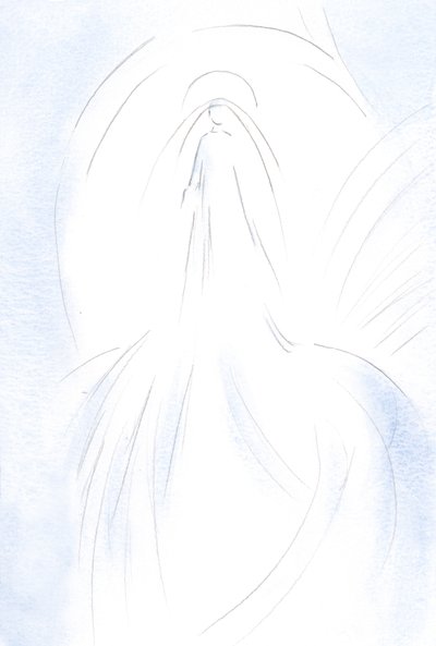 Hän näytti minulle välähdyksen hänen rakkaan, Pyhän äitinsä loistosta ja kirkkaudesta, 2000 (w/c paperilla) tekijältä Elizabeth Wang