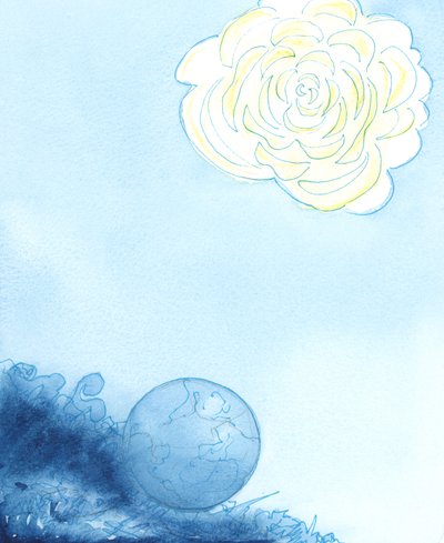 Taivas esitettiin valtavana kukkana, jonka ytimessä oli kaunis, hajustettu, häikäisevä pyhäkkö, 2003 (paperilla) tekijältä Elizabeth Wang