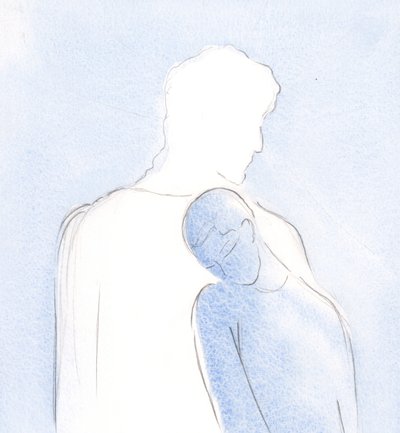 Nojasin Hänen sydämeensä ehtoollisessa ja odotin, että Hänen tahtonsa tulisi selväksi; puhetta ei tarvittu, 2000 (w/c paperilla) tekijältä Elizabeth Wang