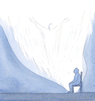 Istuin sieluni viereen - ikään kuin - uhraten Kristuksen omaa kunniaa Isälle ylistykseen ja palvontaan., 2001 (paperilla) tekijältä Elizabeth Wang