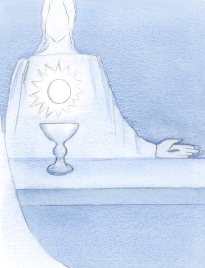 Näin Jeesuksen, todella läsnä alttarilla; ja näin isännän hohtavan "sydämenään", 2000 (paperilla) tekijältä Elizabeth Wang