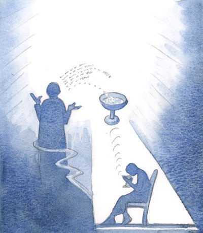 Näin, että yksi "Hail Mary", jossa rukoiltiin jonkun hyvinvoinnin puolesta, tuo välitöntä virkistystä, vaikka sitä ei tunnistettaisikaan., 2000 (w/c paperilla) tekijältä Elizabeth Wang