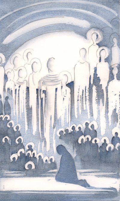 Näin taivaassa Jumalaa palvovien kokoontumisen kirkkauden, kun me palvomme maan päällä, 2000 (paperilla) tekijältä Elizabeth Wang