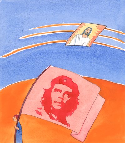 Joka aikakautena on uusia tapoja levittää evankeliumia, 2005 (akvarelli paperille). tekijältä Elizabeth Wang