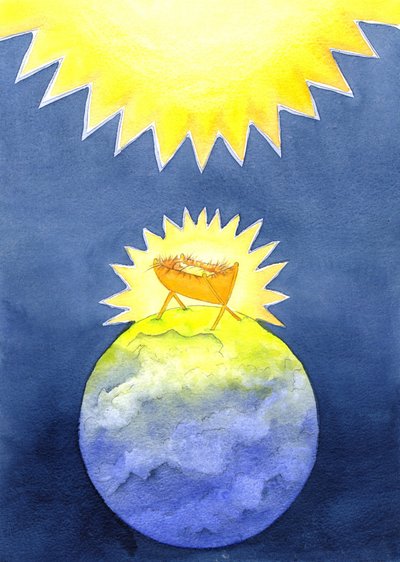 Jeesus Kristus on Jumalan luoma ihminen; Silti Hän ei tullut maan päälle vallassa, vaan avuttomana vauvana, 2001 (paperilla) tekijältä Elizabeth Wang
