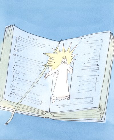 Jeesus Kristus ilmestyy meille pyhän Sanansa kautta, aina kun luemme Raamattua tai kuulemme niitä julistettavan messussa. Hänen kauttaan tulemme tuntemaan Isän., 2004 (w/c paperilla) tekijältä Elizabeth Wang